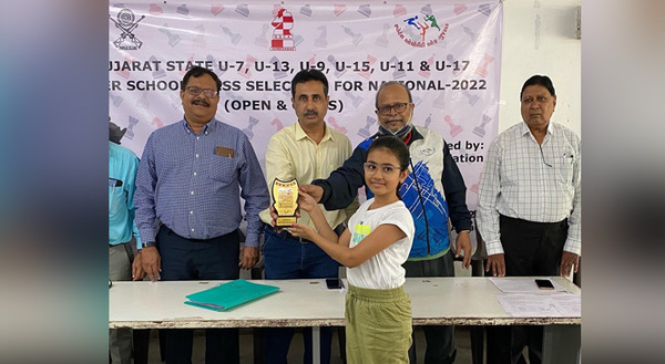 Kiara Alok Mehta from Gr 4 Cuckoos recently stood 2nd in Gujarat State Under-11 inter school Chess competition for National 2022, photo 1