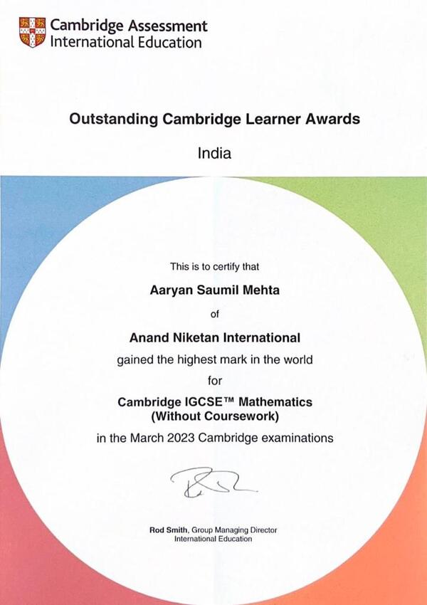 Learners from Anand Niketan International win prestigious Outstanding Cambridge Learner Awards, photo 3